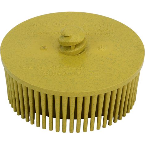 Disque à Poils Roloc Disques à Changement Rapide Disque à Poils de 2 Pouces Disque de Fixation à Tige de Poils Abrasifs pour Enlever les Revêtements de Rouille de Bavure sur le (Jaune). (1/5)