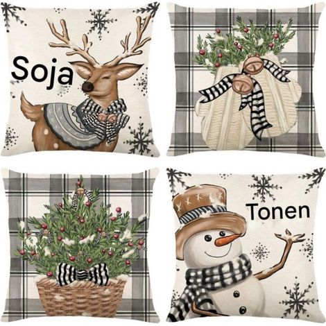Taie D Oreiller - Polyester - Lavable En Machine - Pour Canape Lit Chaise - 4 Piece (1/4)