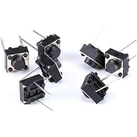 Taktiler Drucktaster - 6 x 6 x 5 mm - 2-Pin DIP - 12 V DC 0,1 A - 100 Stück (1/5)