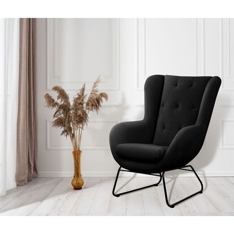 Sessel Designersessel ARTEMIS in Stoff Kronos Schwarz (1/3)