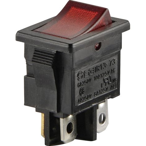 TRU COMPONENTS TC-R13-73C-02 Wippschalter 250 V/AC 6 A 2 x Aus/Ein rastend 1 St. (1/2)