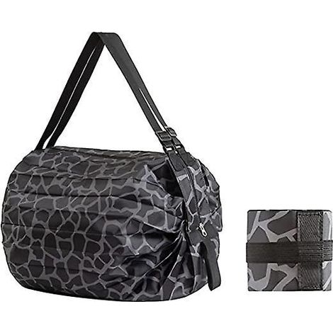 sac Provisions Pliable Portable (motif Lopard Noir) Avec Grande Capacit Et Sac De Rangement Multifonctionnel, Sac Bandoulire De Voyage Sportif (1/5)