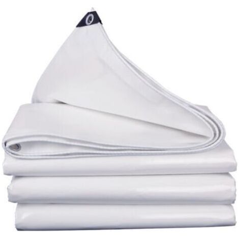 Waterproof and durable tarpaulin, PVC tarpaulin, white waterproof tarpaulin with eyelets, 2 x 3 m high tarpaulin (1/4)