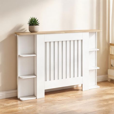 Cache-radiateur en panneau de particules MDF 124 x 19 x 83 cm (1/5)