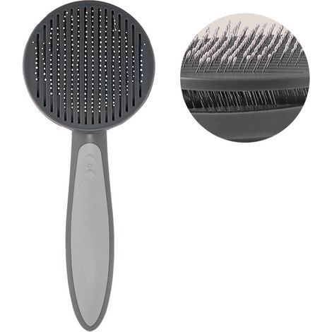Brosse autonettoyante pour chien et chat, brosse de toilettage pour animaux de compagnie adaptée aux poils longs Petits grands animaux Démêlant, deShedding, Ensoleillé (1/5)