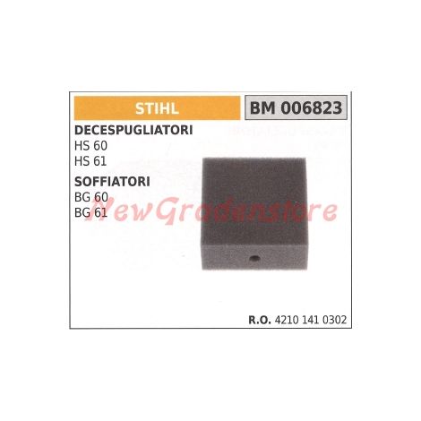 STIHL Luftfilter für Freischneider HS 60 61 BG 60 61 Gebläse 006823