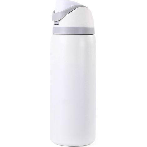 Isolierte Edelstahl-Trinkflasche, geeignet für Sport und Reisen, BPA-frei, (ca. 550 ml), weiß.