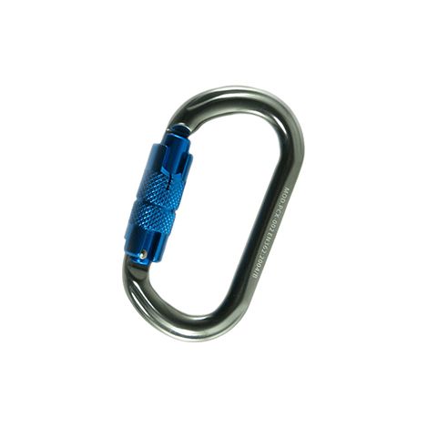 Mousqueton Aluminium 3 Actions. Nécessite De Coulisser, Tourner D'un Quart De Tour Puis D'appuyer Sur La Virole Pour Ouverture.
