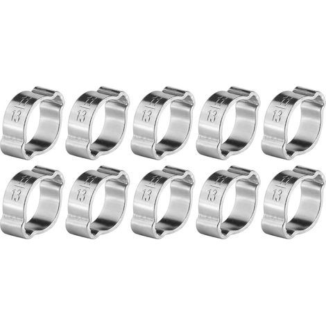 10 Pcs Colliers de Serrage Tuyau Serrage Ajustable Ajustable en Acier Inoxydable (11-13Mm) (1/4)