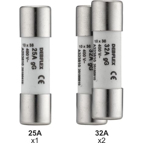 DEBFLEX - 3 FUSIBLES AVEC VOYANT 1X 25A 2X 32A
