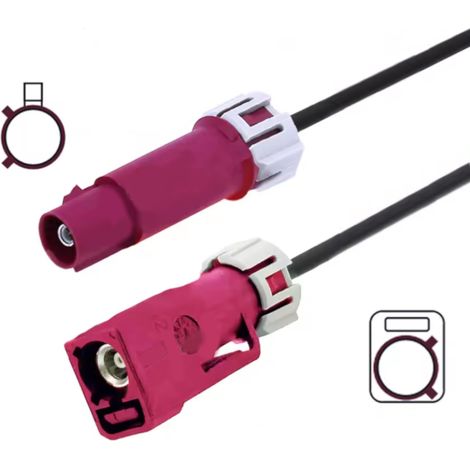 Fakra D-Kabelstecker wasserdicht RG174 10 m