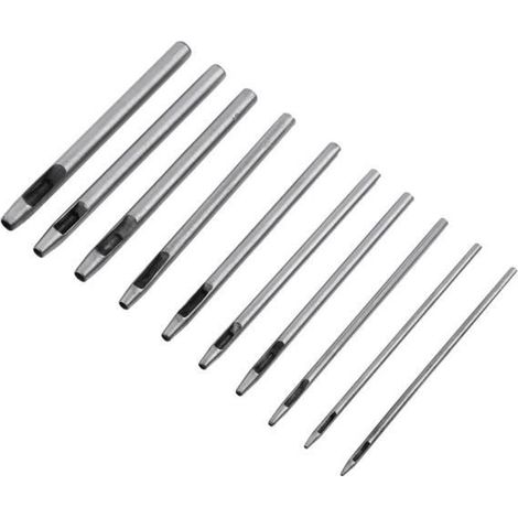 10pcs poinon en cuir outil de perforation creuse trou artisanat ensemble outil en cuir pour ceinture de maroquinerie 0.5-5mm (1/4)
