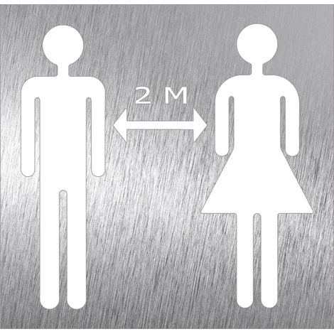 Pictogramme en Acier Inoxydable "Distance de Sécurité" - Fricosmos