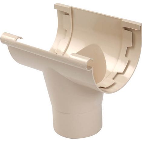 Nicoll – Raccord pour gouttière à coller Ø80 sable – Naissance centrale PVC pour évacuation eaux pluviales – Compatible tube cylindrique
