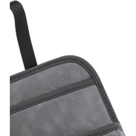 Sac de rangement suspendu pour siège arrière de voiture en cuir PU avec crochet pour mouchoirs en papier gris (1/5)