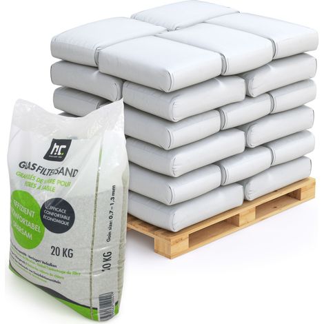 20x 20kg Spezial Glasgranulat für Sandfilter 0,7-1,3mm Körnung