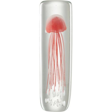 Presse-Papier en Verre "Méduse Cylindre" 29cm Rouge Soft