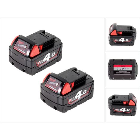 Set di avviamento batteria Milwaukee 18V con 2x batteria M18 B4 4.0Ah ( 4932430063 )