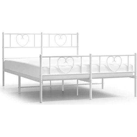 Maison Exclusive - Giroletto con Testiera e Pediera Metallo Bianco 150x200 cm (1/5)