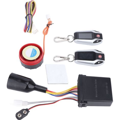 Système d'alarme antivol pour moto avec capteur PKE, écran LCD, dispositif antivol multifonctionnel, adapté aux véhicules tout-terrain et hors route, boîtier blanc, capteur de surveillance de la press (1/5)
