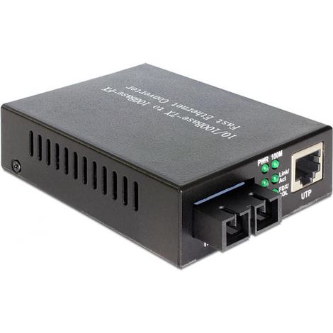 DelockDeLOCK 86216 convertitore multimediale di rete 100 Mbit/s 1310 nm Modalità multipla Nero