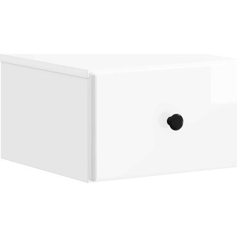 Mesita de Noche de Pared con cajón Brillante 34,5 x 33 x 20 cm vidaXL