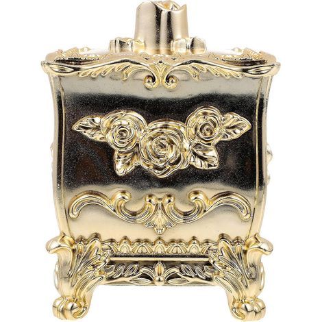 Aufbewahrungsbox mit Blumenmuster für Wattepads und Make-up-Schwämmchen – 9 x 9 cm – Gold 3 (1/4)