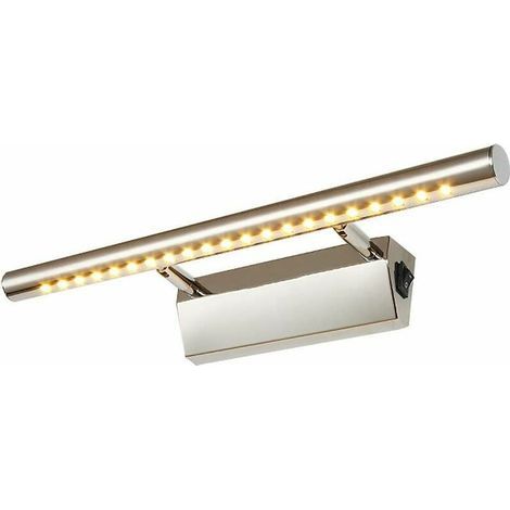 5W Led Miroir Avant Lumière - Lampe Salle Bains Avec Interrupteur Maquillage Étanche Éclairage Acier Inoxydable Applique Murale Toilettes Intérieur Utiliser Blanc Chaud-Chrom (1/4)