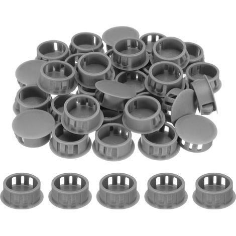 50Pcs Bouchons de Trou en Plastique Nylon, 4/5" (20mm) Bouchon de Trou de Vis de Perceuse Ronde Couvre Bouchons en Plastique Knockout Embouts, Gris Foncé (1/5)