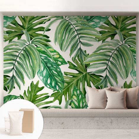 Tapete Vliestapete mit Kleber - modernes Design - Wohnungsdeko - geruchslos - langlebig Exotische Blätter 208x146 cm (1/5)