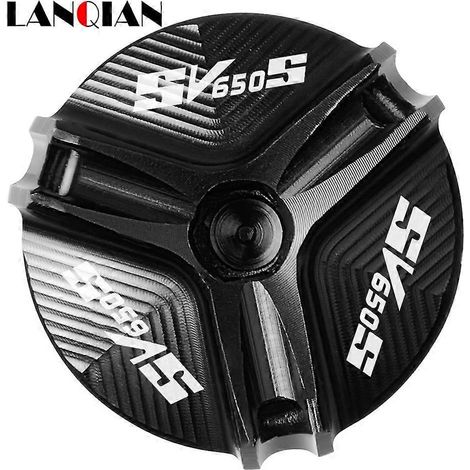 Aplicable a SUZUKI HAYABUSA INTRUDER 800 KATANA 1000 SV650 SV650S Tapa del depósito de líquido de freno delantero CNC Tapa del depósito de aceite del motor M201.5 (SV650S BK) (1/5)