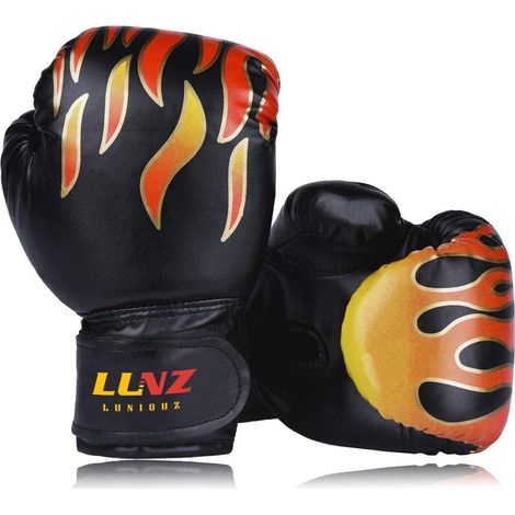 Gant de Boxe Enfant 3-16 Ans en Cuir Synthetique Gant d'Entraînement de Boxe 4OZ 6OZ 8OZ pour MMA Muay Thai Kickboxing Sac de Frappe (1/5)
