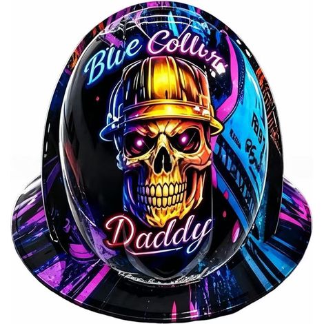 Stilvoller, kreativer, tragbarer und niedlicher neuer Helm mit Hockey-Würfelspiel-Motiv – Helm mit Totenkopf-Print für Arbeiterväter –
