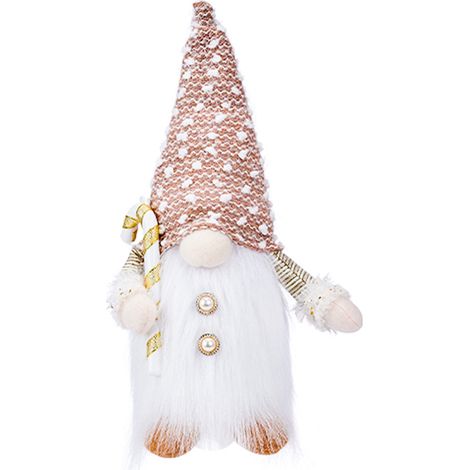 GARRYFIZH Décorations de Noël en peluche lumineuse LED représentant des nains - Conviennent pour les cheminées, les tables à manger et les étagères (couleur kaki) (1/5)