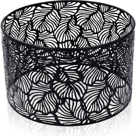 Abat-Jour pour Ampoules E14 E27 25 x 16 cm Noir Abat-Jour Tambour Universelle Moderne Lampe de Dissipation Thermique (1/5)