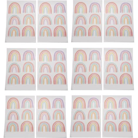 Décoration de chambre arc-en-ciel pour filles - Stickers muraux arc-en-ciel colorés - 72 pièces (1/4)