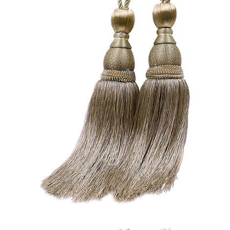 Lot de 2 pinces à rideaux de luxe pour la décoration intérieure, accessoires de suspension, embrasse à pompon (café clair)-75.00X6.50X6.50CM