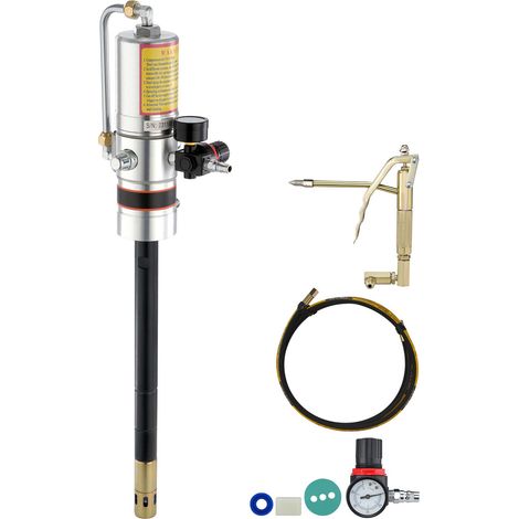 Pompe à graisse pneumatique, rapport de pression 50:1, avec tuyau haute pression de 4 m et pistolet graisseur. Pompe à graisse portable avec tête de pistolet graisseur pivotante à 360°. (1/5)