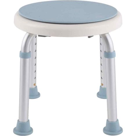 1 Tabouret de douche, siège pivotant, hauteur réglable, pieds en caoutchouc, salle de bain (1/5)