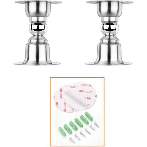 SABIR 2 PCS Arrêt de Porte Magnétique, Butoir de Porte en Acier Inoxydable avec Ruban Adhésif Double Face 3M ou Vis - Inutile de Forage / forage Double usage (1/5)