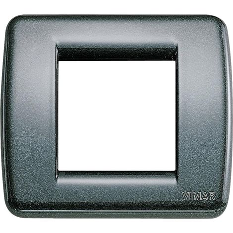1 Plaque Rondo 2 modules métal anthracite pour interrupteur série Idea installation murale
