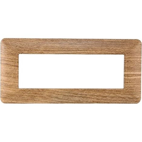 Plaque compatibles Bticino Matix 6 modules plastique couleur bois sombre