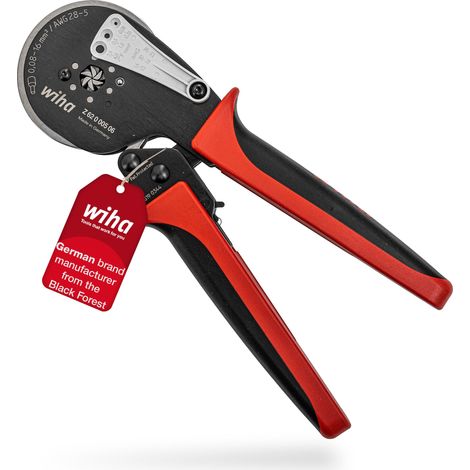 Wiha professional crimping pliers with automatic adjustment to the wire end sleeve size 0.08 to 16mm² (41246) I crimp tool I hexagonal crimping I crimping pliers for electricians (1/5)