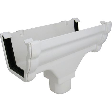 FloPlast Niagara Running Outlet - White High-Capacity Rainwater (1/2)