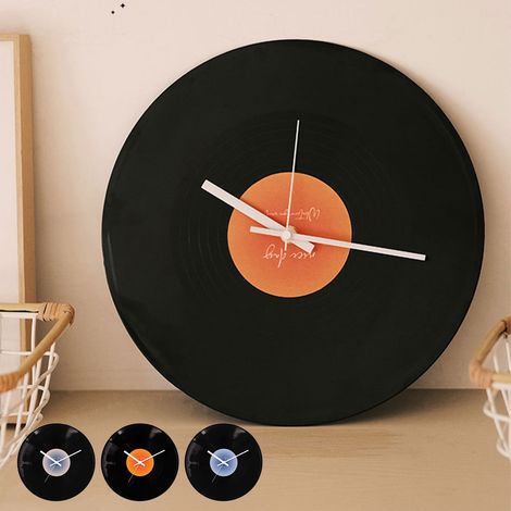 Horloge Murale Disque Vinyle - 30 cm - Fonctionnement Sur Pile - Silencieuse - Design Rétro Vintage - Pour Salon Café Chambre - 1 Pièce (1/5)