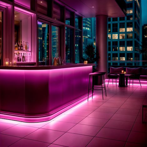 Striscia LED Neon Regolabile 220V Rosa Semicircolare 180 7.5W/m IP67 Taglio 100cm 1 m