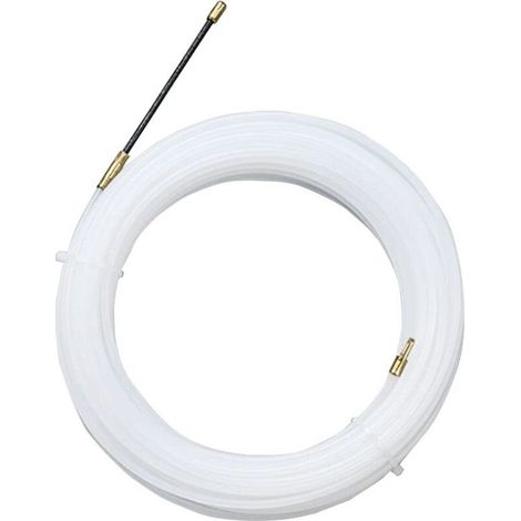 Tire Fils Electrique Aiguille Nylon avec Tête Flexible de Guidage, Oeuillet de Tirage Aide Tirage Câbles, Conduits Vides Ø4 mm, 30m Transparent (1/5)