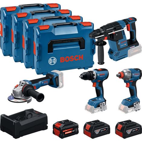 Bosch Professional Bosch Combo Kit 18V Werkzeug-Set: GSR 18V-65 + GDX 18V-285 + GBH 18V-26 + GWS 18V-11 (1/5)