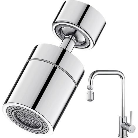 Tap aerator, 360° rotating tap aerator, suitable for kitchen tap nozzles, water-saving tap, with 2 spray modes. (1/5)