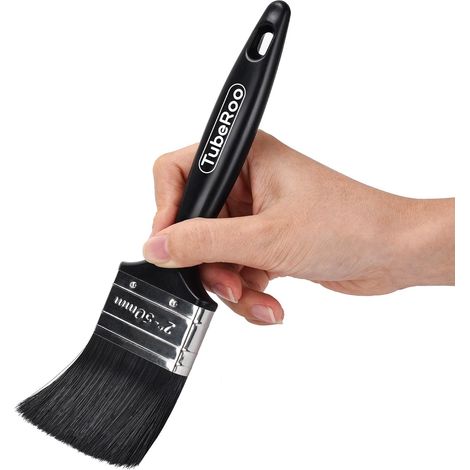 Pinceau de peinture de taille moyenne 50 mm - Pinceau fin pour peinture, huile de bois et peinture murale - Pinceau à lasure pour bois - Pinceau plat pour métal (1/5)